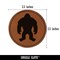 Hairy Bigfoot Sasquatch Standing Silhouette Round Iron-On Engraved Faux Leather Patch Applique - 2.5"